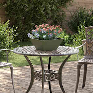 Vrtni lonček Oljčno zelena 35 x 35 x 15 cm Mlinjeni jeklo