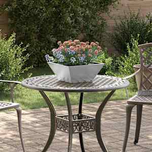 Vrtni lonček srebrna 35 x 35 x 15 cm Nerjaveče jeklo