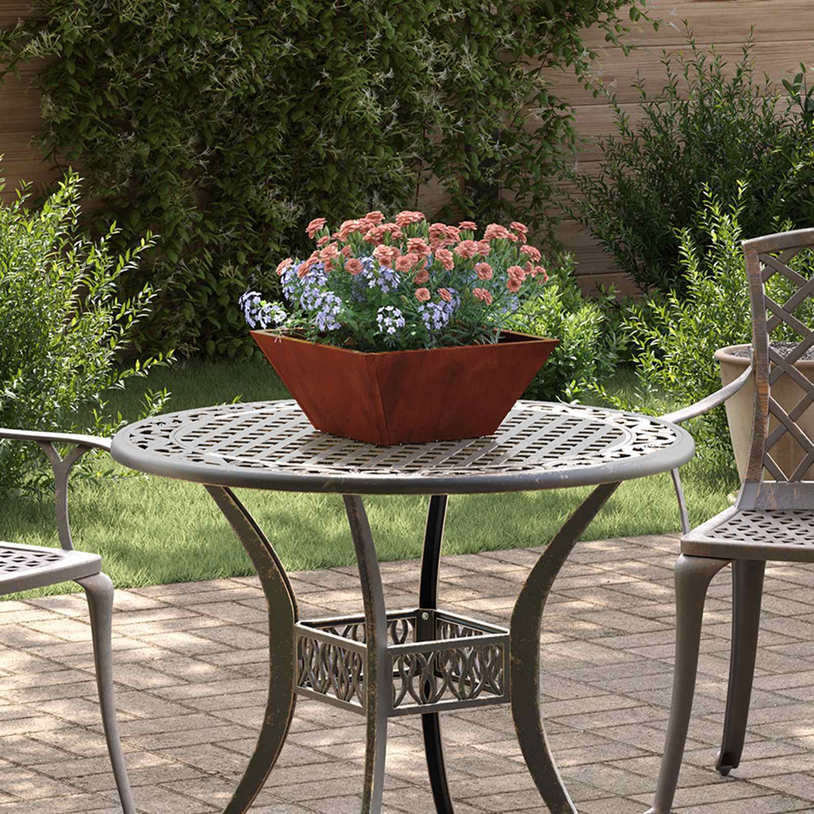 vidaXL Garten-Pflanzgefäß 5 pcs Rostig 35 x 35 x 15 cm Wetterfeststahl