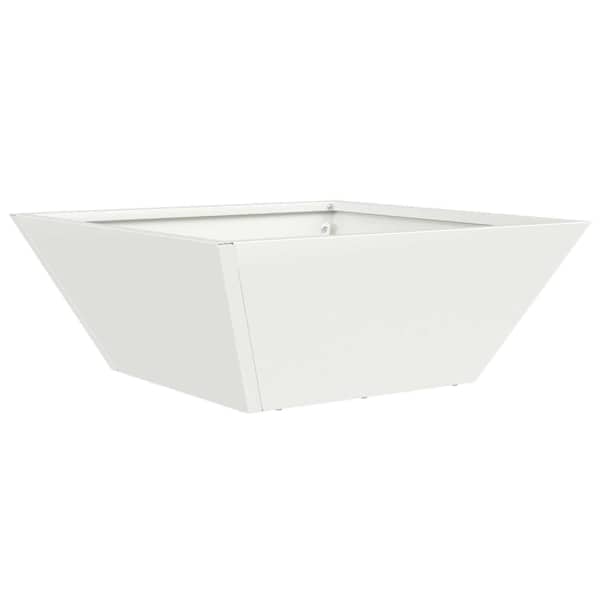 vidaXL Aia istutuspot Valge 40 x 40 x 15 cm K&uuml;lmvalmistatud teras