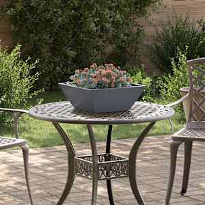 Vrtni lonček Antracit 40 x 40 x 15 cm Mlinjeni jeklo