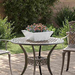 Vrtni lonček srebrna 40 x 40 x 15 cm Nerjaveče jeklo