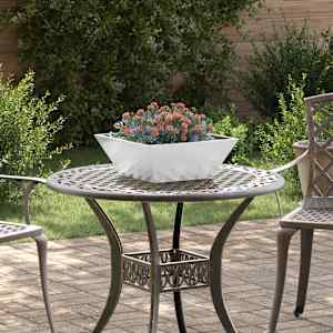 Vrtni lonček srebrna 40 x 40 x 15 cm Cinkana jeklena