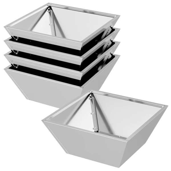 vidaXL Aia istutuspot 5 tk H&otilde;bedane 40 x 40 x 15 cm Tsingitud teras