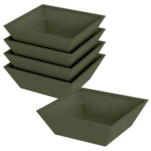 Zahradní pěstebník 5 pcs Olivově zelená 50 x 50 x 15 cm - obrázek 2