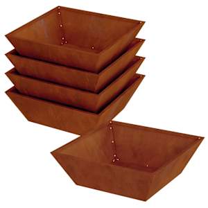 Zahradní pěstebník 5 pcs Rezavá 50 x 50 x 15 cm - obrázek 5