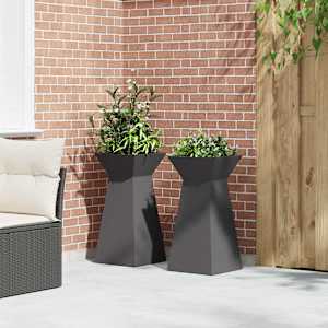 Sloupový květináč 2 pcs Černá 35 x 35 x 73 cm - obrázek 4