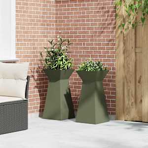Sloupový květináč 2 pcs Olivová 35 x 35 x 73 cm - obrázek 4