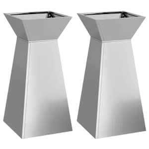 Sloupový květináč 2 pcs Stříbrná 35 x 35 x 73 cm - obrázek 2