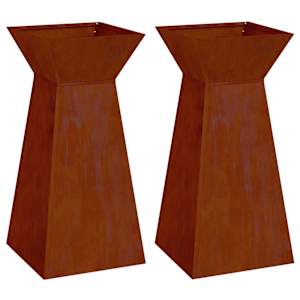 Sloupový květináč 2 pcs Stříbrná 35 x 35 x 73 cm - obrázek 2