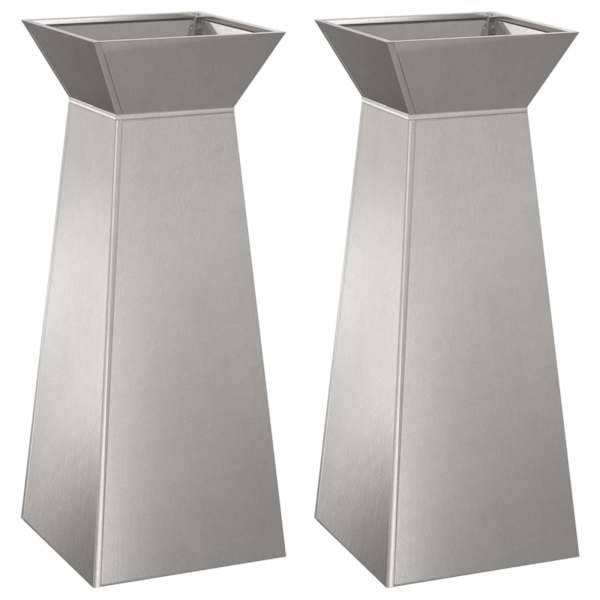 vidaXL Sambaplaneerija 2 tk H&otilde;bedane 40 x 40 x 100 cm Roostevaba teras