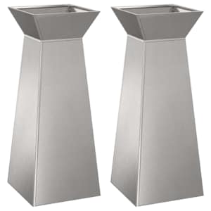 Sloupový květináč 2 pcs Stříbrná 40 x 40 x 100 cm - obrázek 2