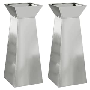 Sloupový květináč 2 pcs Stříbrná 40 x 40 x 100 cm - obrázek 2