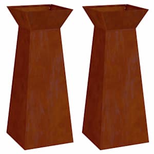 Sloupový květináč 2 pcs Stříbrná 40 x 40 x 100 cm - obrázek 2