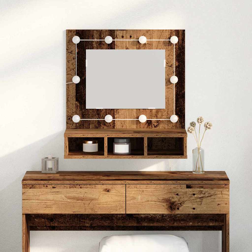 vidaXL Spiegelschrank Altholz 62 x 31,5 x 62 cm Holzwerkstoff