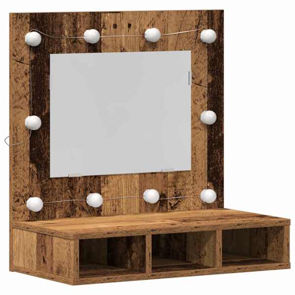 vidaXL Peeglikapp Vana puit 60 x 31,5 x 62 cm Tehispuit