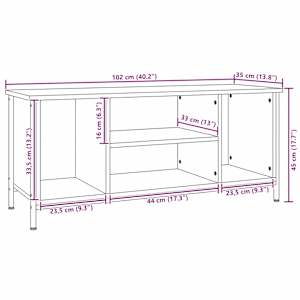 Televizní skříň Černý dub 102 x 35 x 45 cm kompozitní dřevo - obrázek 11