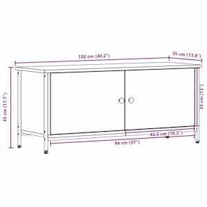 Televizní skříň Staré dřevo 100 x 35 x 45 cm kompozitní dřevo - obrázek 12