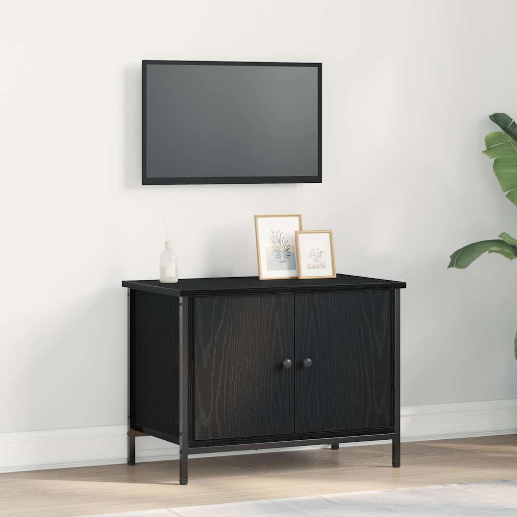 vidaXL Schwarz Eiche TV-Unterschrank Schwarz Eiche Holzwerkstoff
