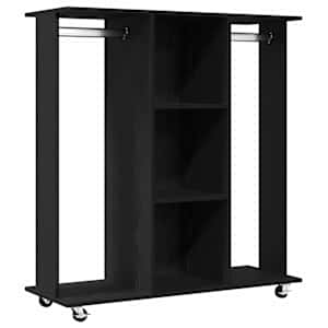 vidaXL Garderoobikapp riiuliga Must tamm 102 x 38 x 110 cm Tehispuit
