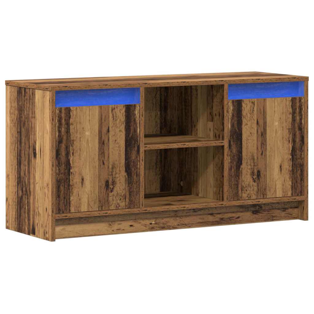 vidaXL TV-kaappi LED -nauhavalot Ruskea 100 x 34 x 50 cm Tekninen puu