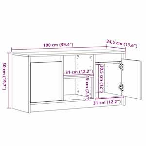 TV jednotky Hnědá 100 x 34 x 50 cm Kompozitní dřevo - obrázek 13