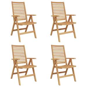 Židle 4 pcs Hnědá 64,5 x 52 x 108 cm Pevné teakové dřevo - obrázek 1
