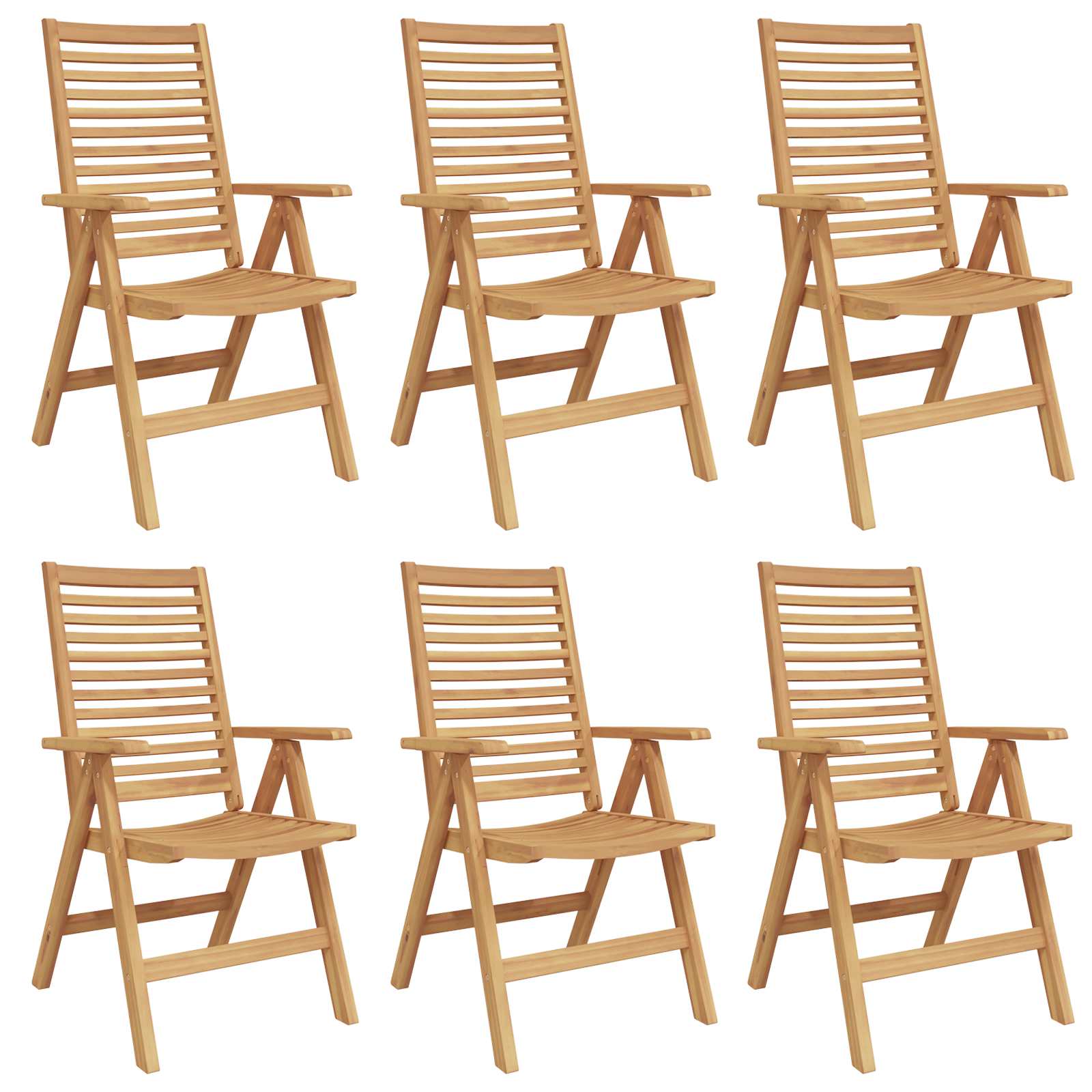 vidaXL Hage Stol 6 pcs Brun 52 x 64.5 x 108 cm Heltre teak