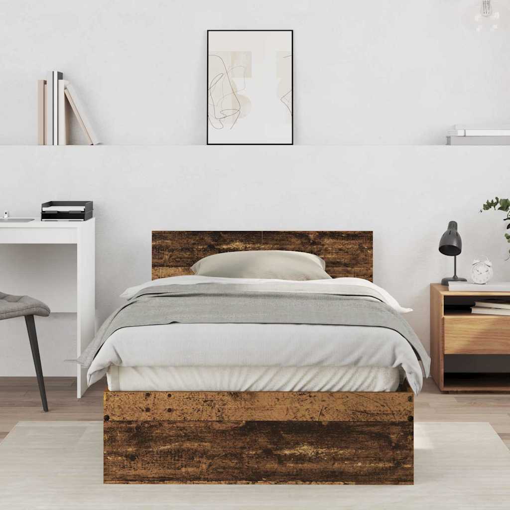 Peatsiga voodiraam peaga Vana puit 100 x 200 cm Männipuit