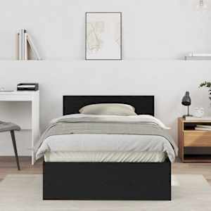 Rám postele s čelo Černý dub 203 x 104 x 70 cm kompozitní dřevo - obrázek 1
