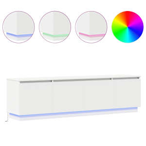 Televizní skříň s LED Bílá 180 x 38 x 49 cm kompozitní dřevo - obrázek 4