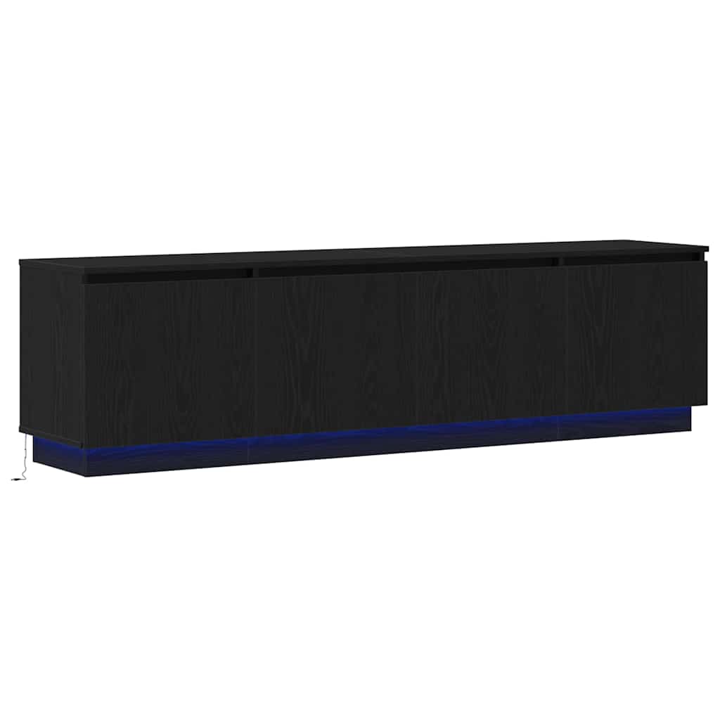 vidaXL LED TV szekrény Musta tammi 180 x 38 x 49 cm Faanyag akciós termékkép 1