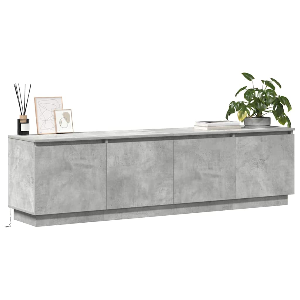 vidaXL TV-meubel met LED Vergrijsd Betongrijs 180x38x49 cm Geengineerd Hout