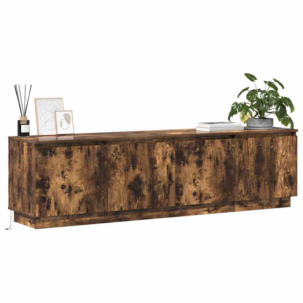 vidaXL TV-kast met LED in Rookachtig Eiken 180x38x49 cm