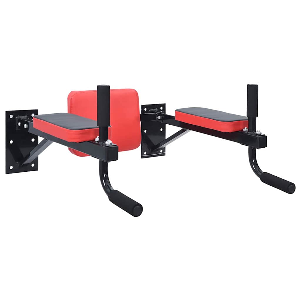 VidaXL Dip Station Schwarz und Rot 72.5 x 70 x 31 cm