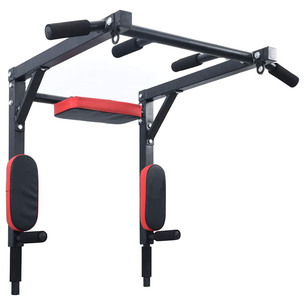 VidaXL Klimmzug- und Dip-Station Schwarz und Rot 89 x 59 x 70 cm