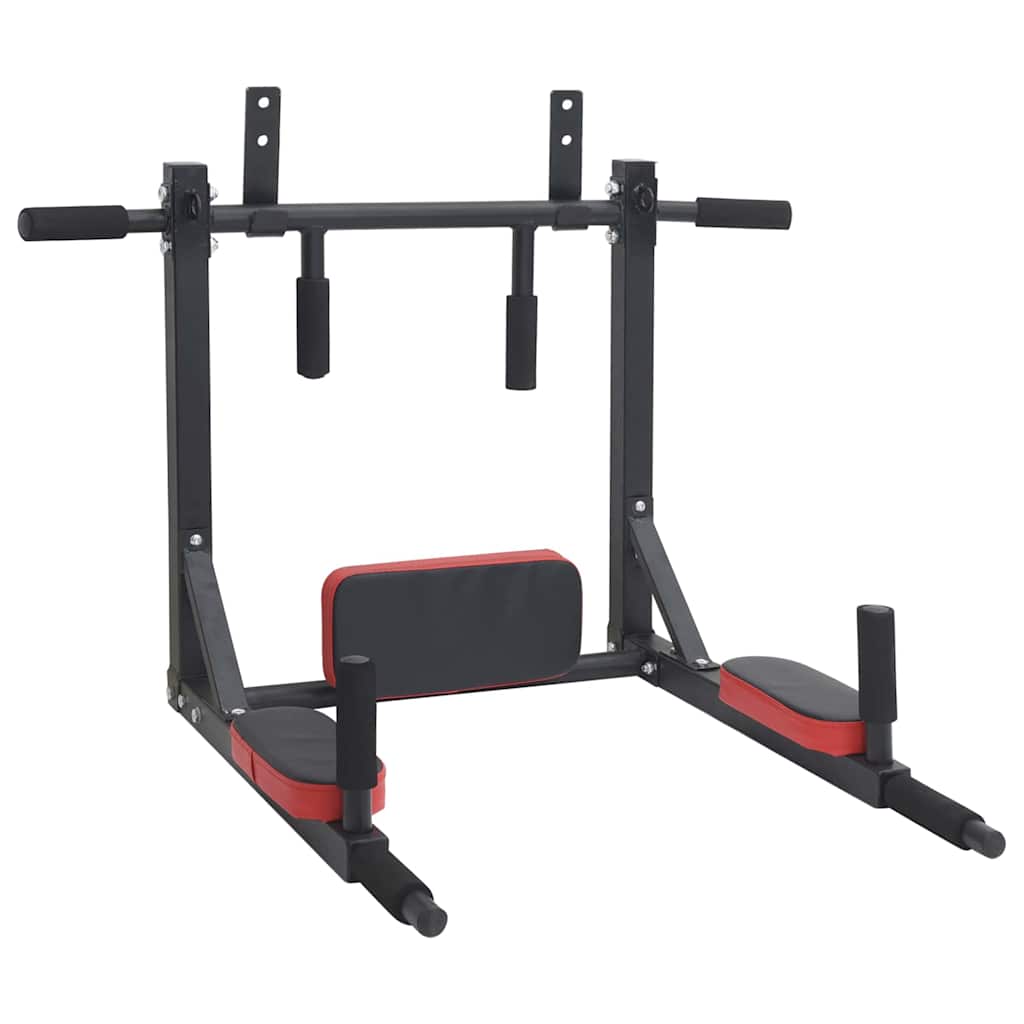 Thumbnail - VidaXL Klimmzug- und Dip-Station Schwarz und Rot 89 x 59 x 70 cm