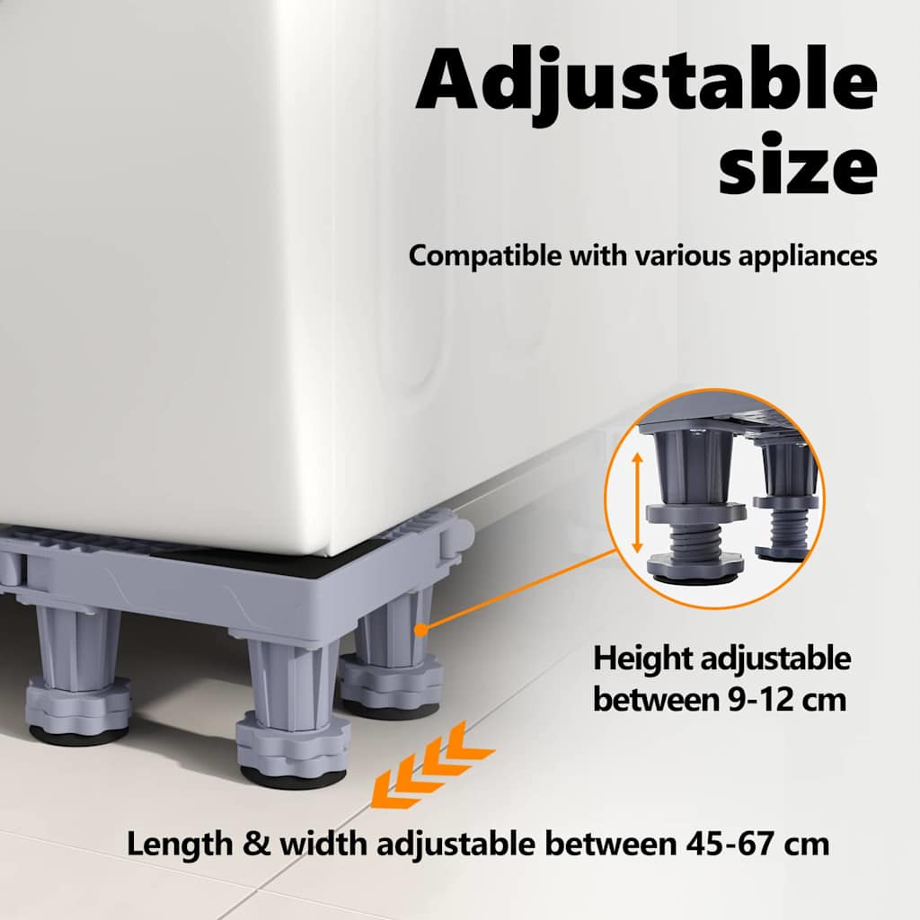 vidaXL Waschmaschinensockel Grau 67 x 67 x 12 cm Edelstahl – Bild 10