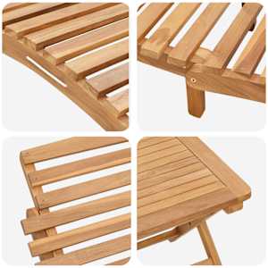 Slunečník 2 pcs Hnědá 198 x 55 x 58,5 cm Pevné teakové dřevo - obrázek 9