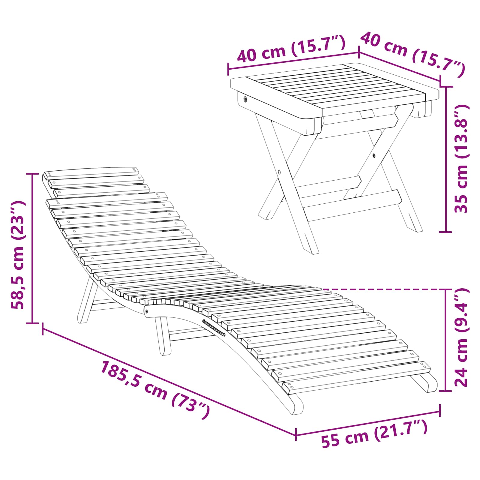 Ligstoel 2 pcs Bruin Massief Teakhout image 12