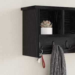 Nástěnný věšák na kabáty s policí Černý dub 50 x 16 x 26 cm - obrázek 4