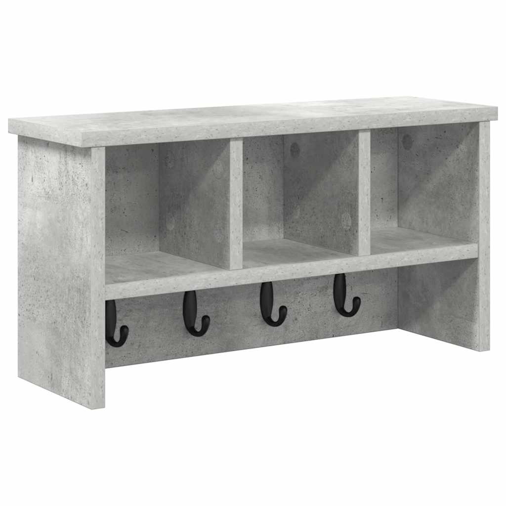 Seinälle asennettava takkihylly Betoninharmaa 50 x 16 x 26 cm
