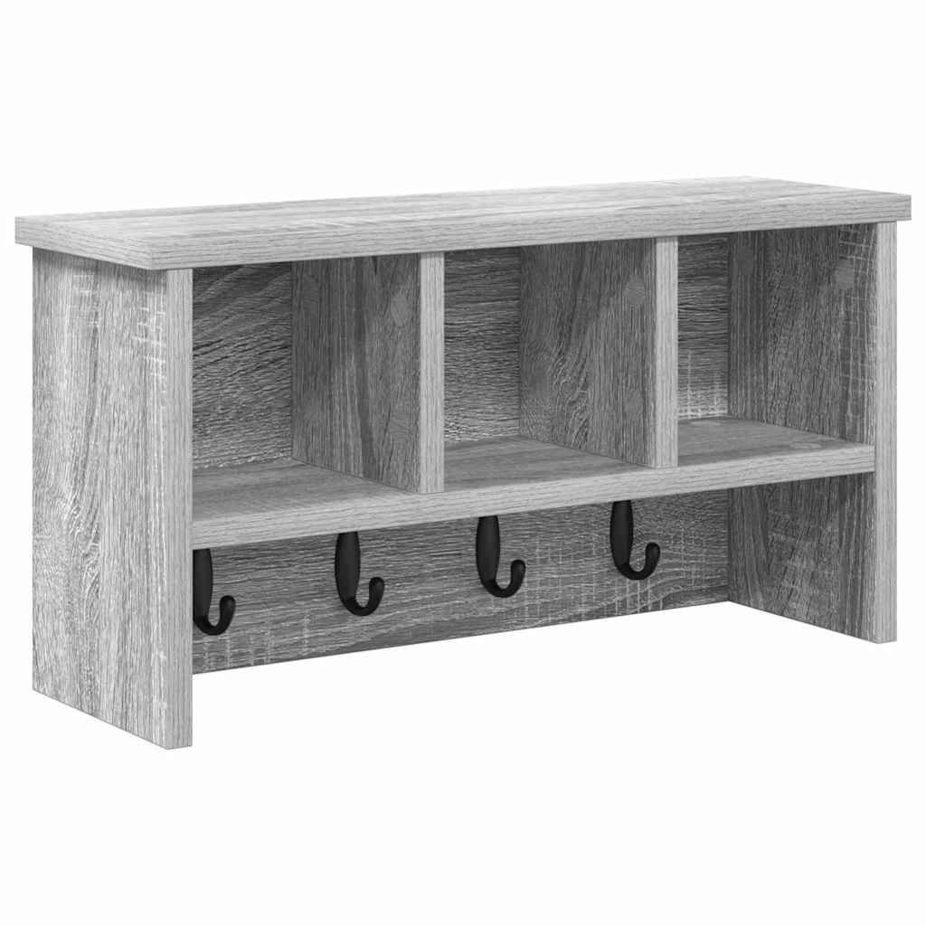 Seinälle asennettava takkihylly Harmaa sonoma 50 x 16 x 26 cm