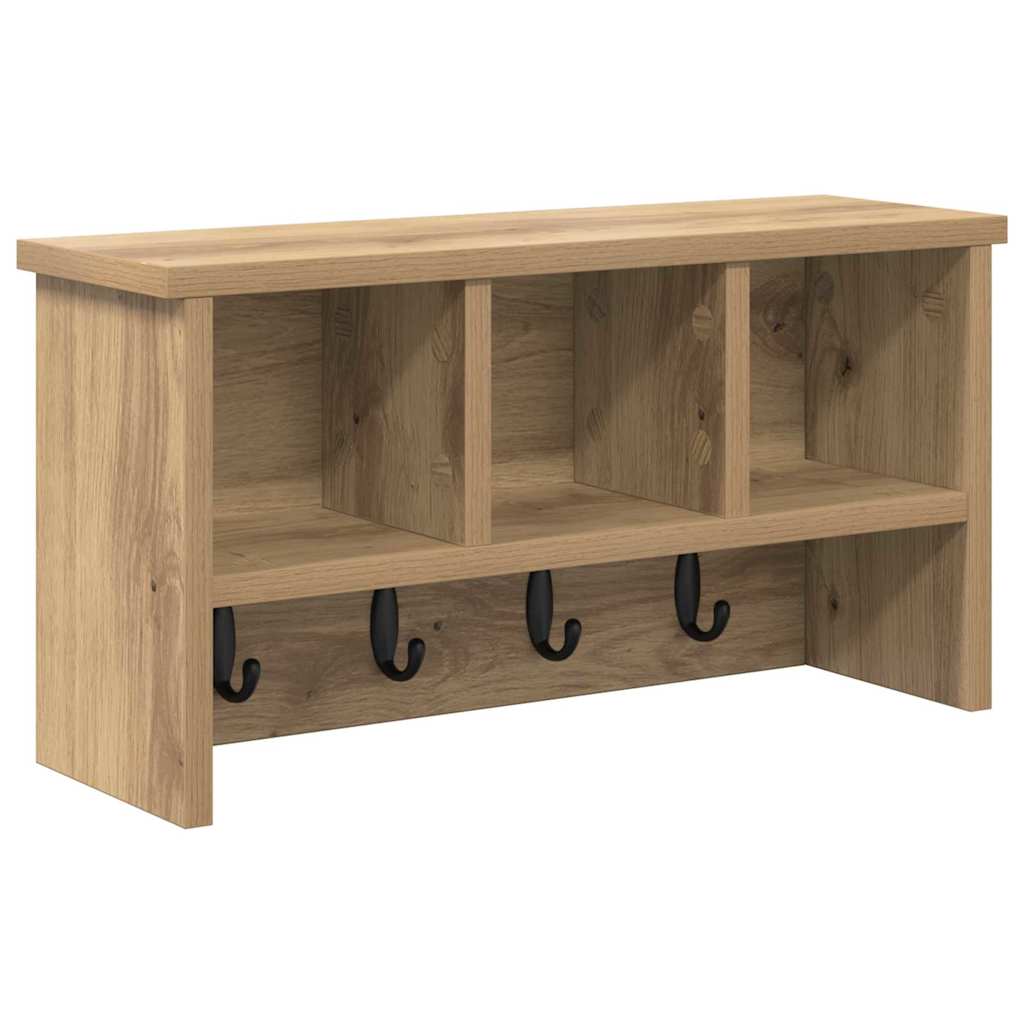 Seinälle asennettava takkihylly artesaani tammi 50 x 16 x 26 cm