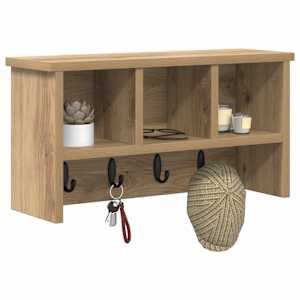 Nástěnný věšák na kabáty Artisanový dub 50 x 16 x 26 cm - obrázek 3