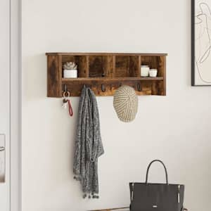 Nástěnný věšák na kabáty s policí Kouřový dub 75 x 16 x 26 cm - obrázek 1
