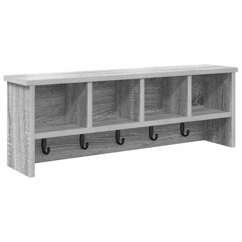 Seinälle asennettava takkihylly Harmaa sonoma 75 x 16 x 26 cm