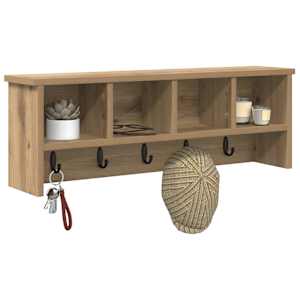 Nástěnný věšák na kabáty s policí dub artisan 75 x 16 x 26 cm - obrázek 3