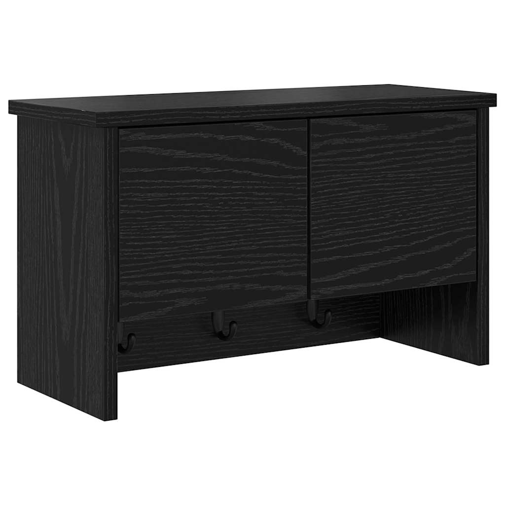 Seinälle asennettava takkihylly Musta tammi 50 x 20 x 30 cm