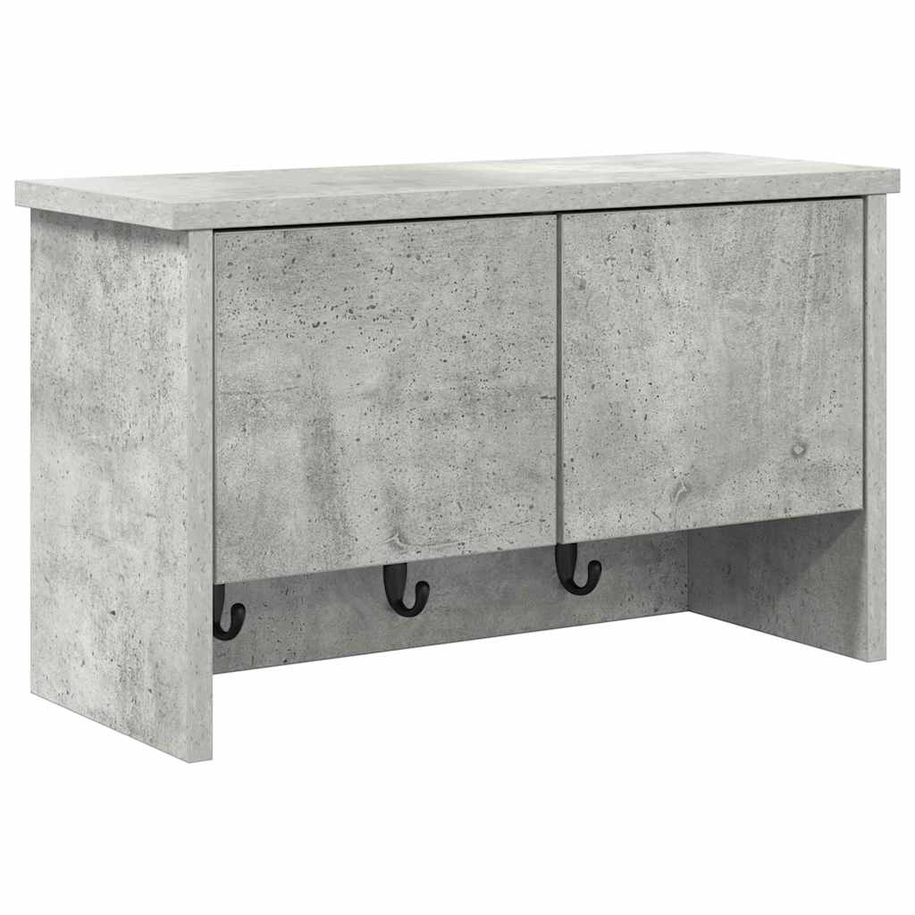 Seinälle asennettava takkihylly Betoninharmaa 50 x 20 x 30 cm